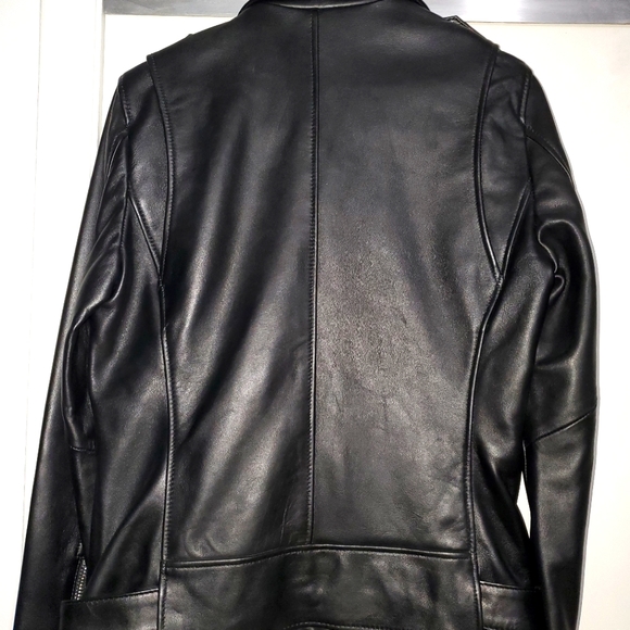 REAL LEATHER BIKER JACKET - Picture 4 of 4